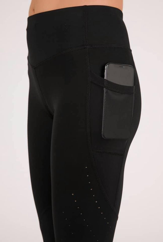 Laser Cut Black Leggings