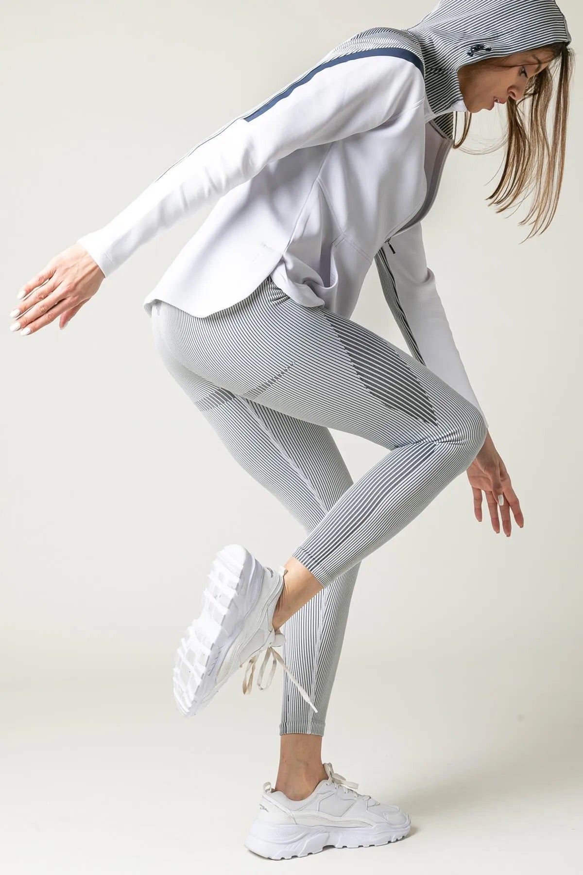Push-Up White/Grey leggings