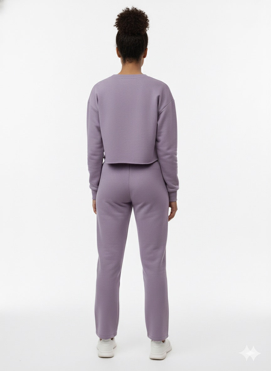 Cropped Top Purple Tracksuit