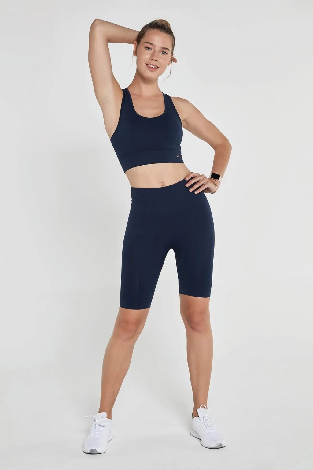 Gela Double Layered Sports bra in Navy
