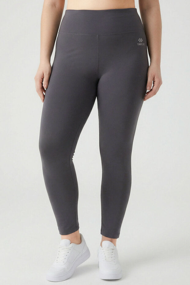 Plus-Size Dark Gray High-Waisted Shaping Leggings