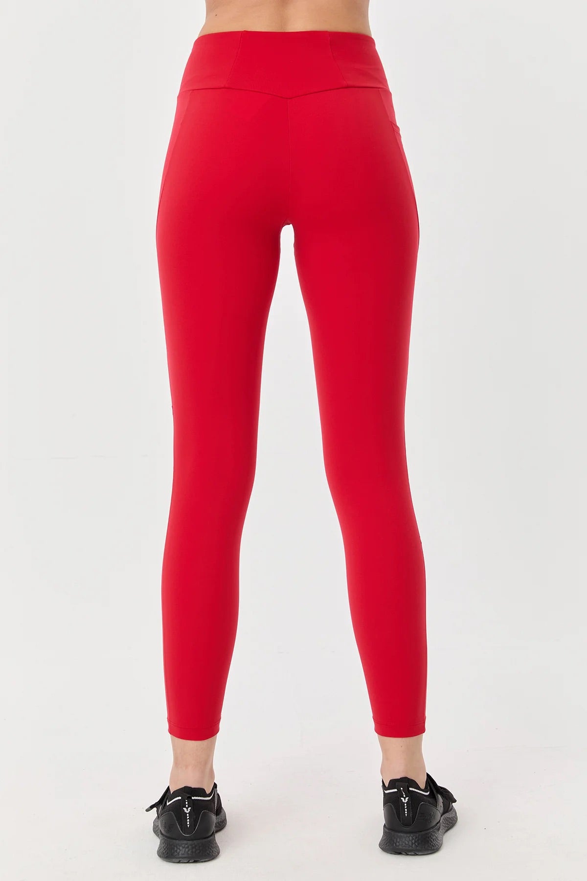 High Waist Side Pocket Legging in Red