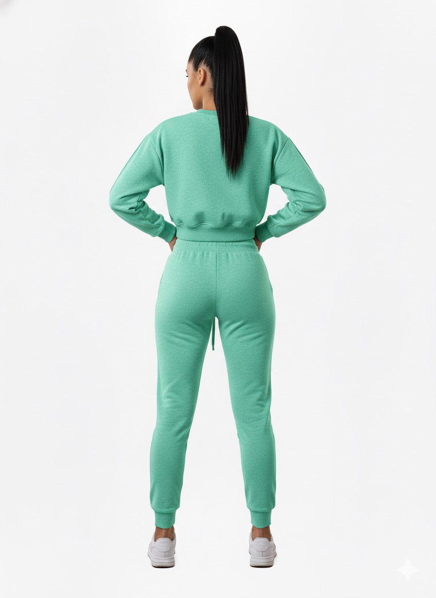 Mint Green Cropped Tracksuit
