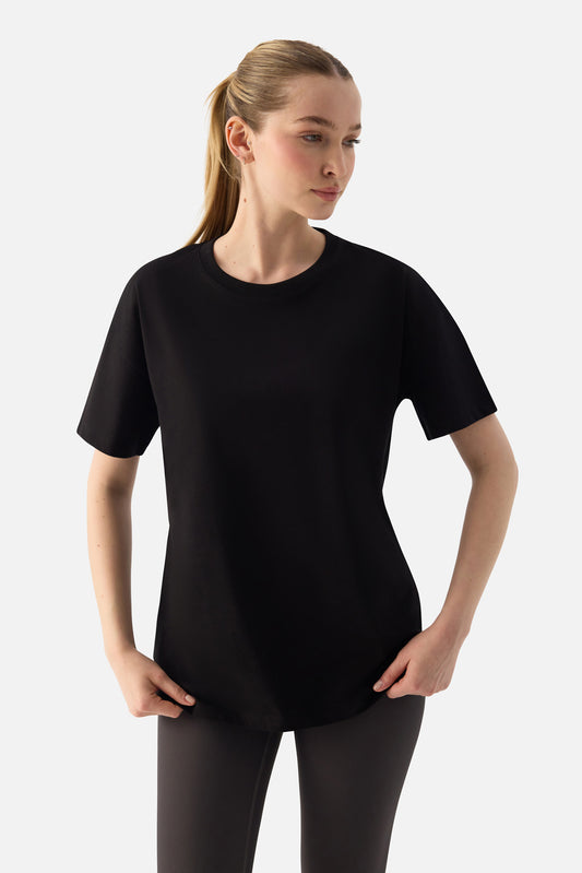 ELORA - RELAXED FIT OVERSIZED T-SHIRT BLACK