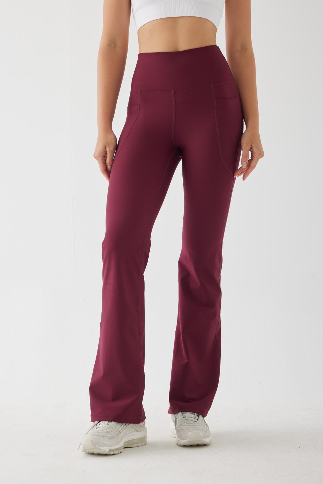 Carmen Flare Pocket Maroon Sports pants