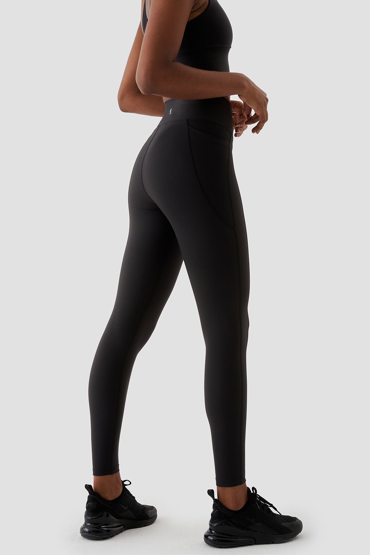 Adele V Belt Sports Leggings / Black