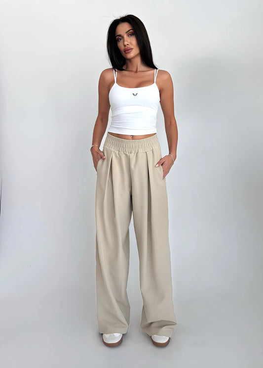 Beige Loose Trouser