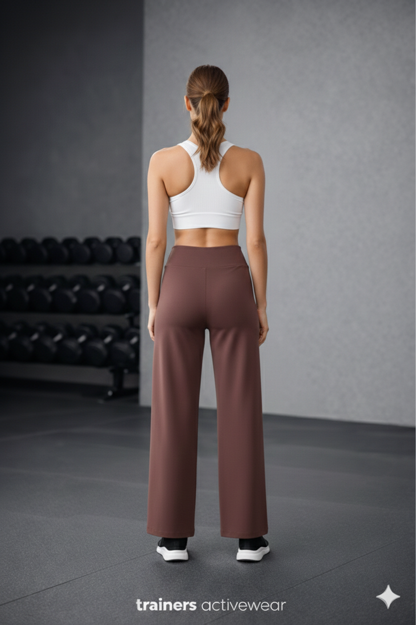 Black Soft Textured Wide Leg Women's Trouser
