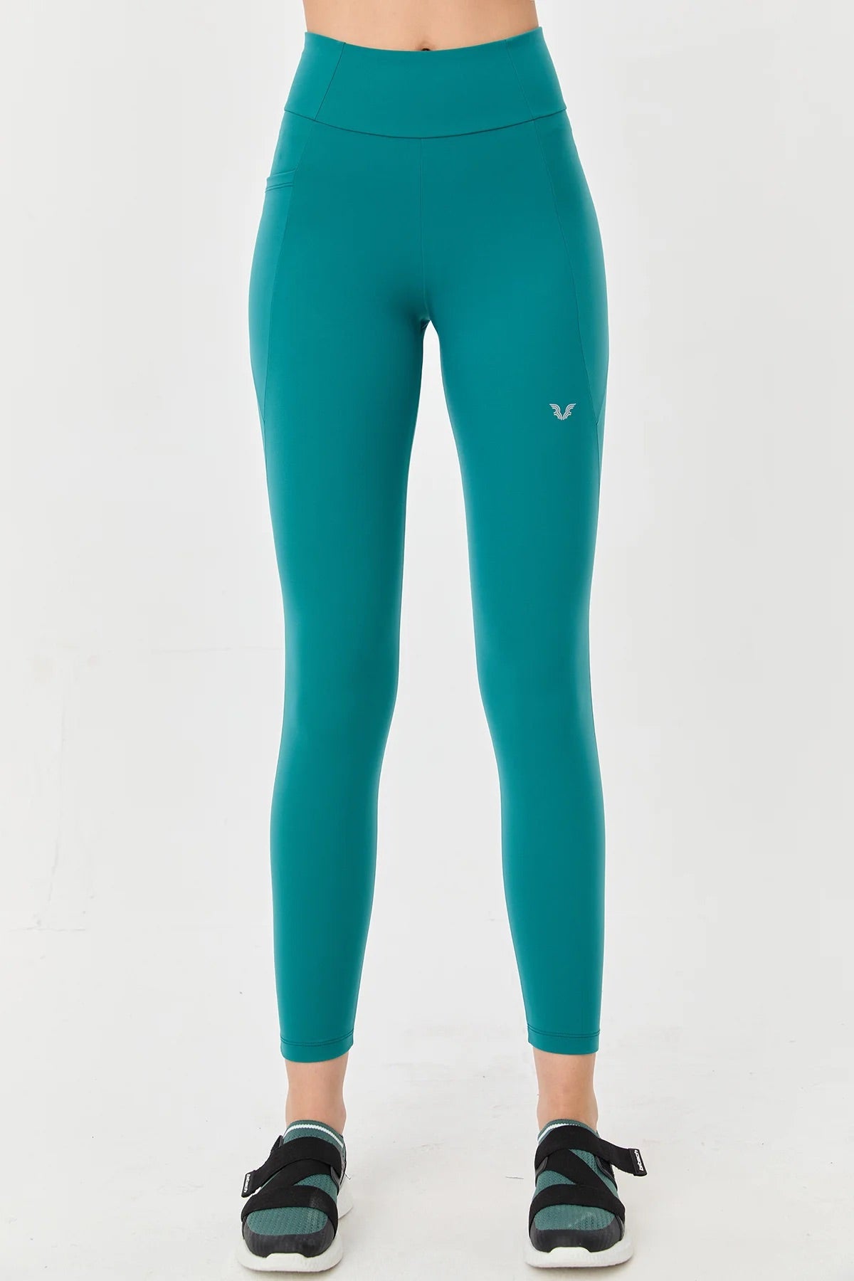 High Waist Side Pocket Leggings in Green