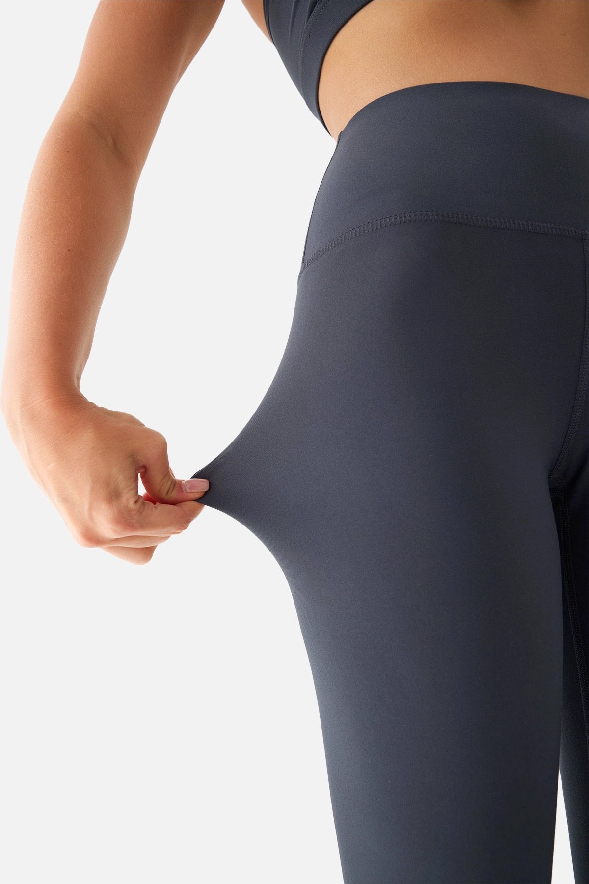 ANNA SOFT BELT POCKET SPORTS LEGGINGS D.GREY