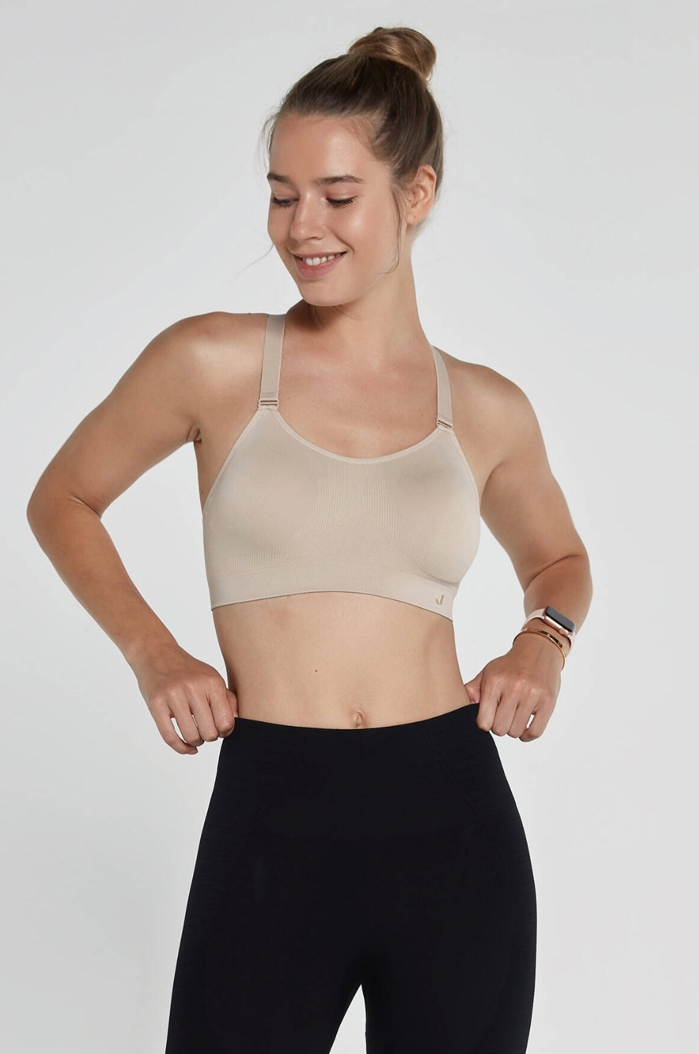 Utica Beige Sports Bra
