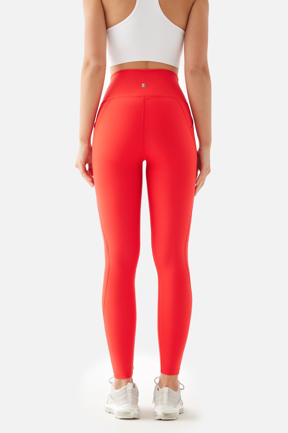 PEGGY MESH POCKET SPORTS TIGHTS VERMILION