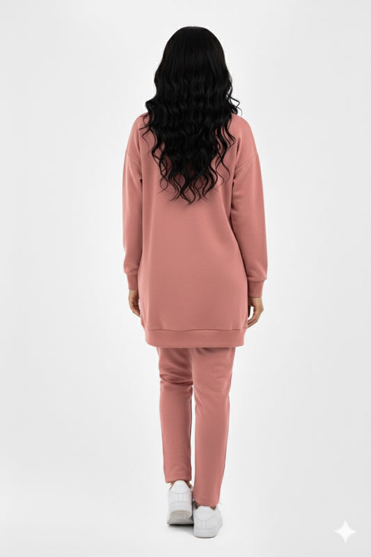 Long Top Peach Tracksuit