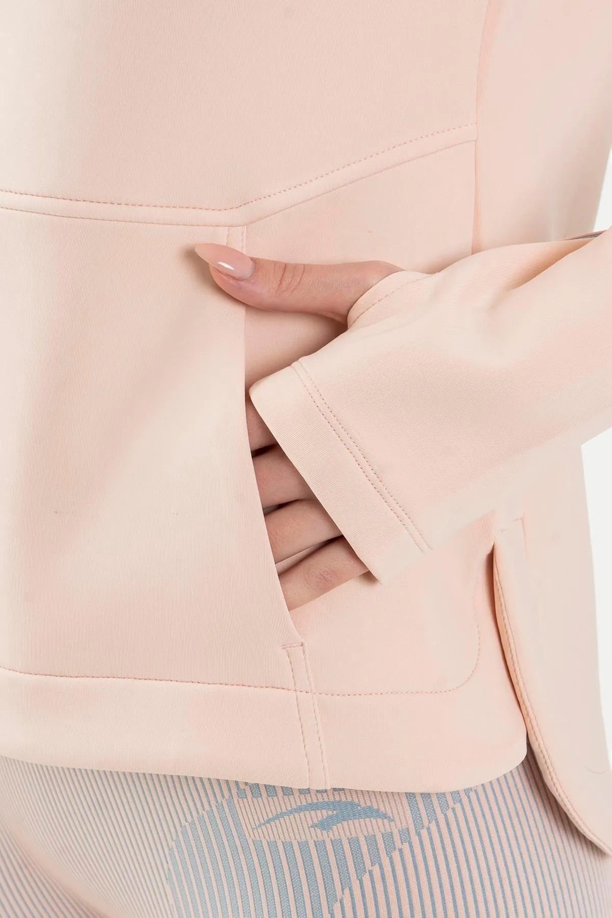 SlimFit Hooded Sports Jacket in Peach