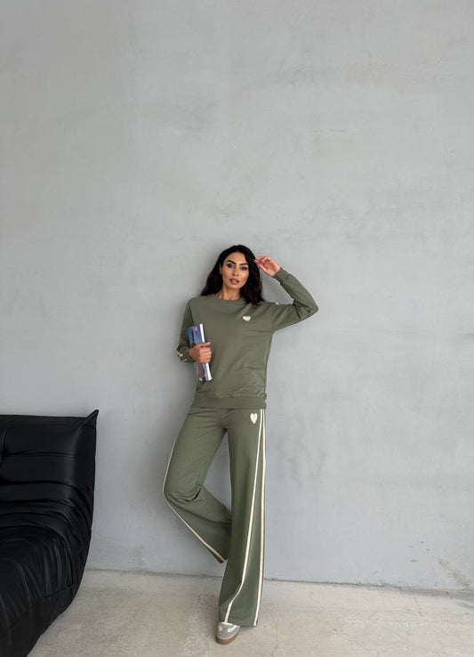 Crew Neck Green Tracksuit
