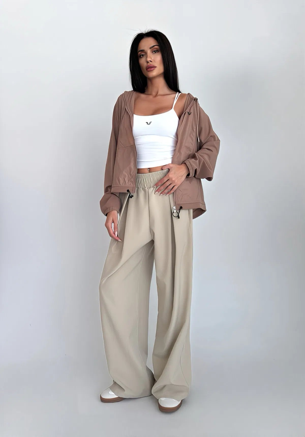 Beige Loose Trouser