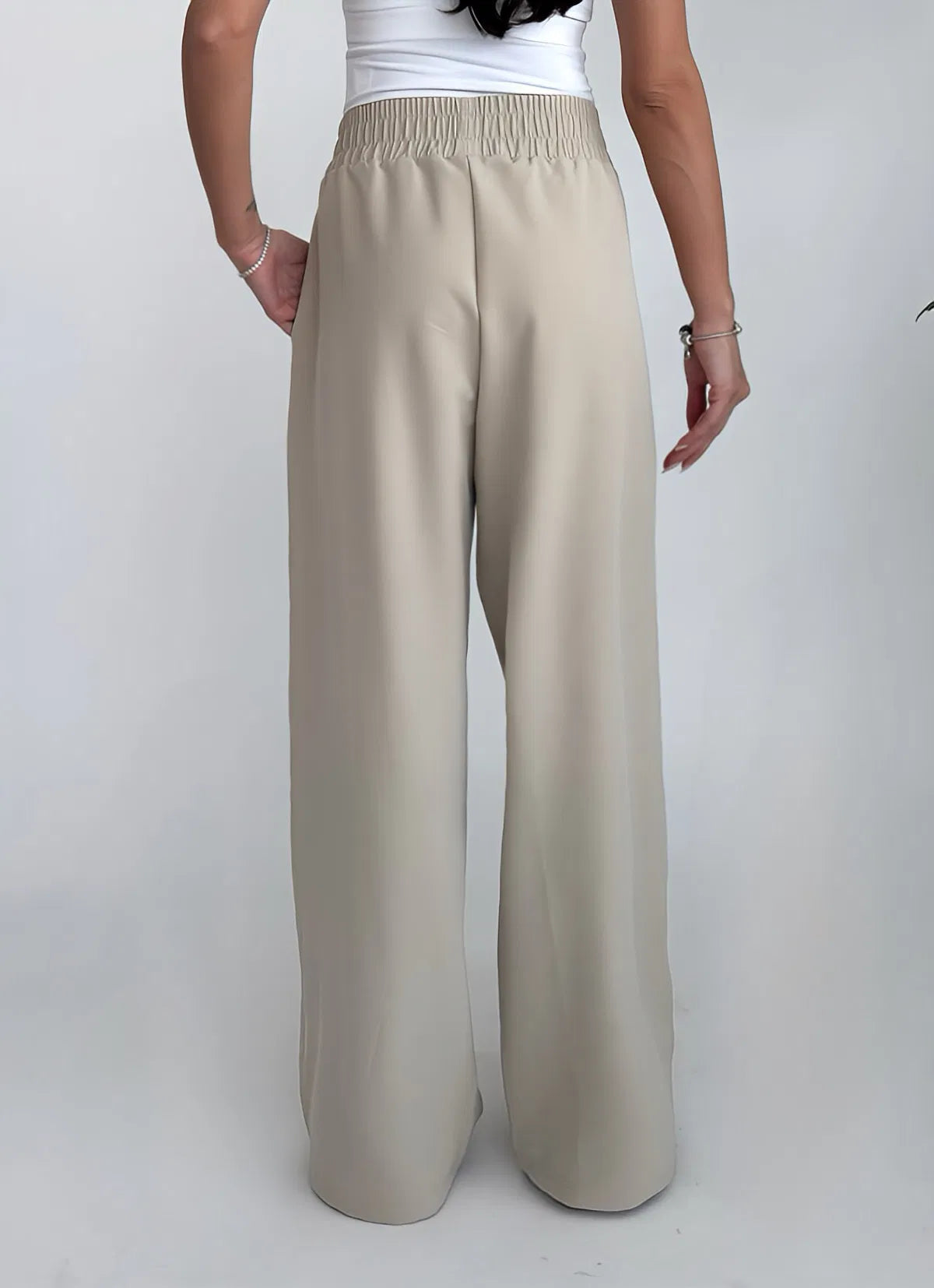 Beige Loose Trouser