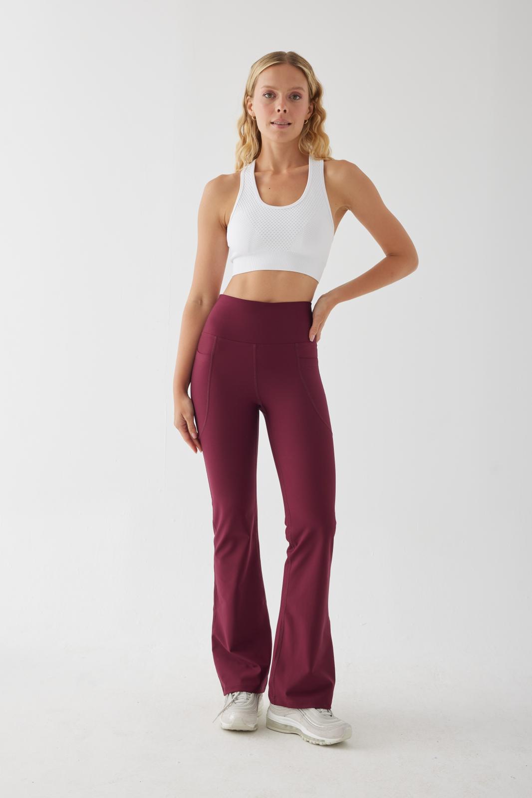 Carmen Flare Pocket Maroon Sports pants