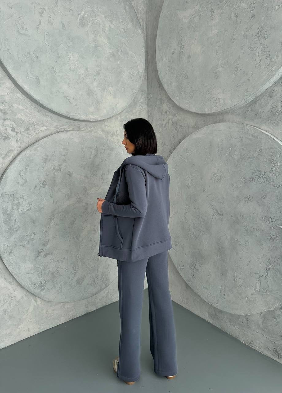Dark Grey Zipper Tracksuit