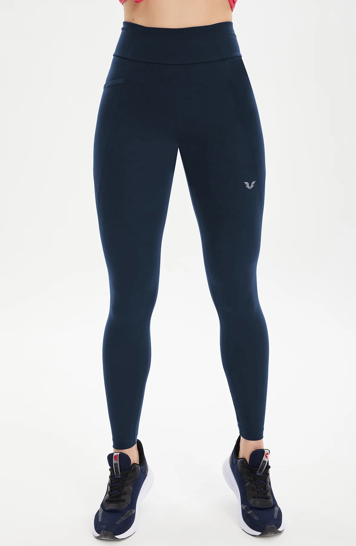 Light Navy High-Waist Leggings with Pockets