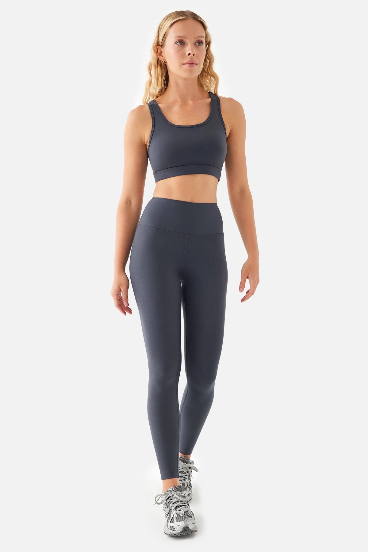 ANNA SOFT BELT POCKET SPORTS LEGGINGS D.GREY