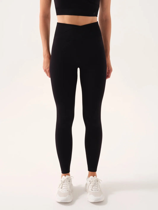 Motion Cross Waist Leggings / Black