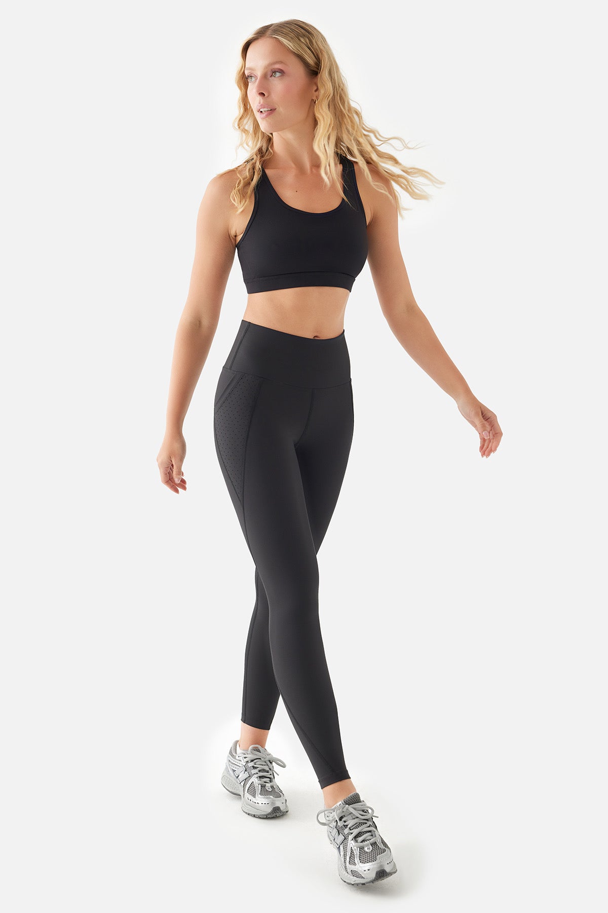 PEGGY MESH POCKET SPORTS TIGHTS BLACK