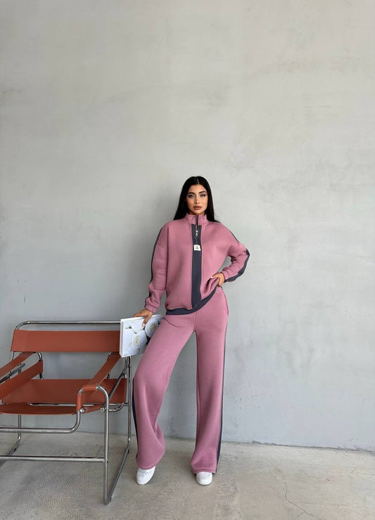 Half- Zipper Rose Tracksuit