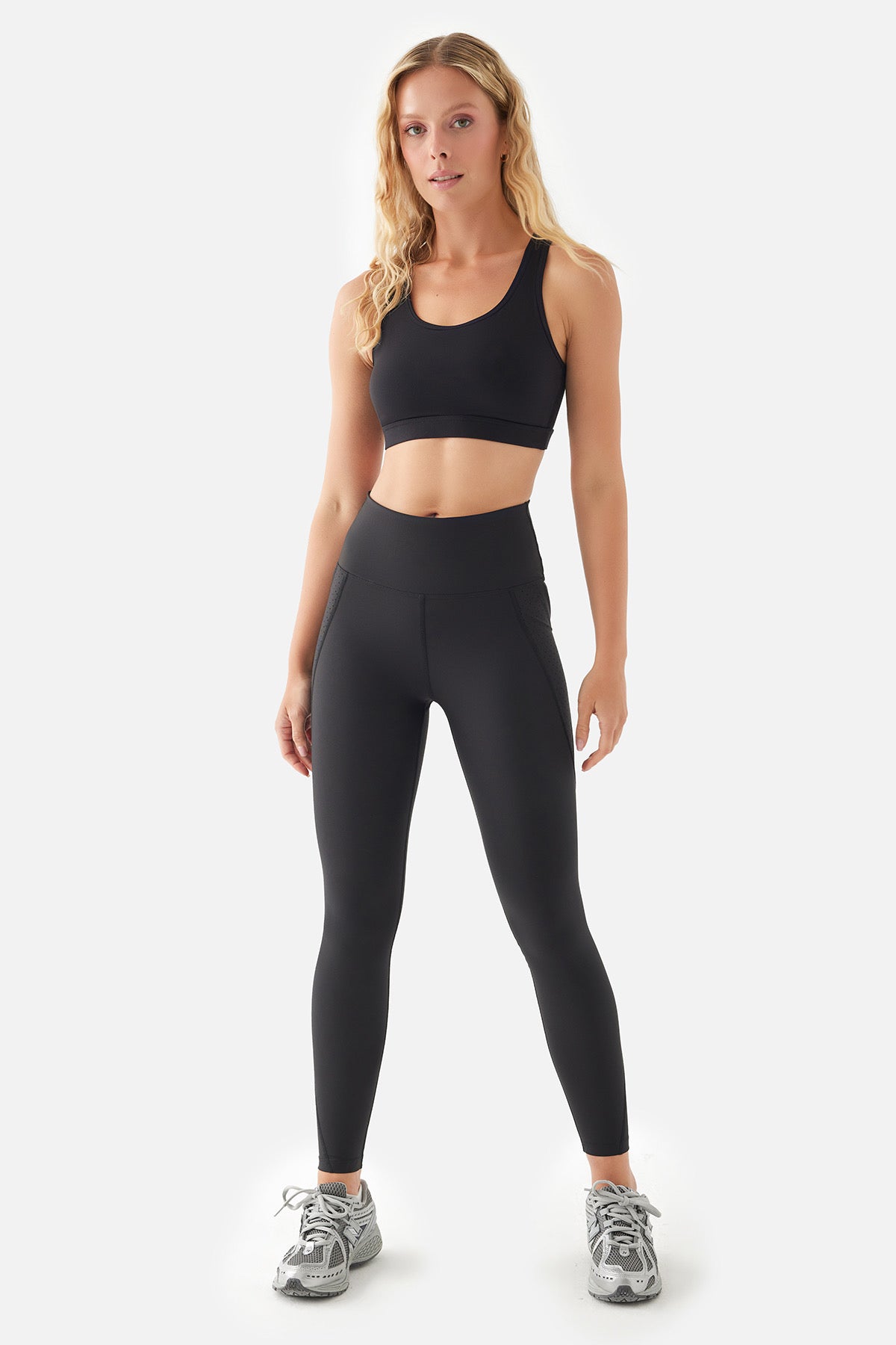 PEGGY MESH POCKET SPORTS TIGHTS BLACK