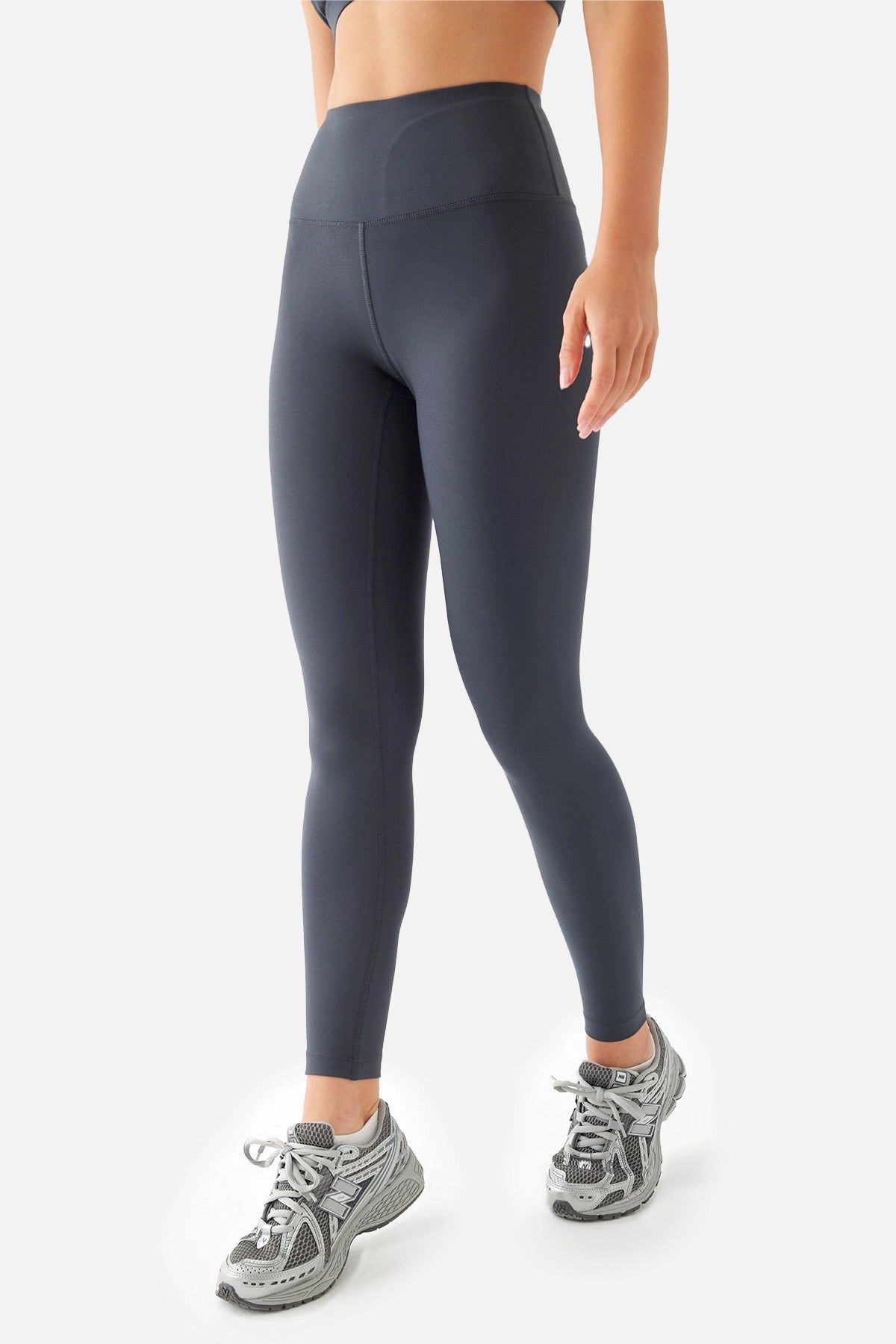 ANNA SOFT BELT POCKET SPORTS LEGGINGS D.GREY