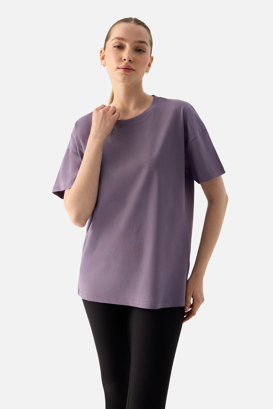 ELORA - RELAXED FIT OVERSIZED T-SHIRT D.LILAC