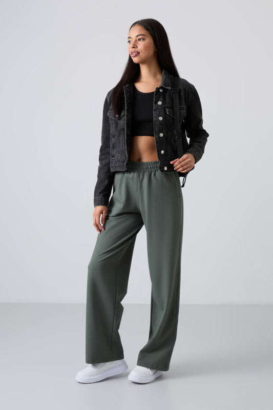 Regular Leg Green Women's Tracksuit Bottom