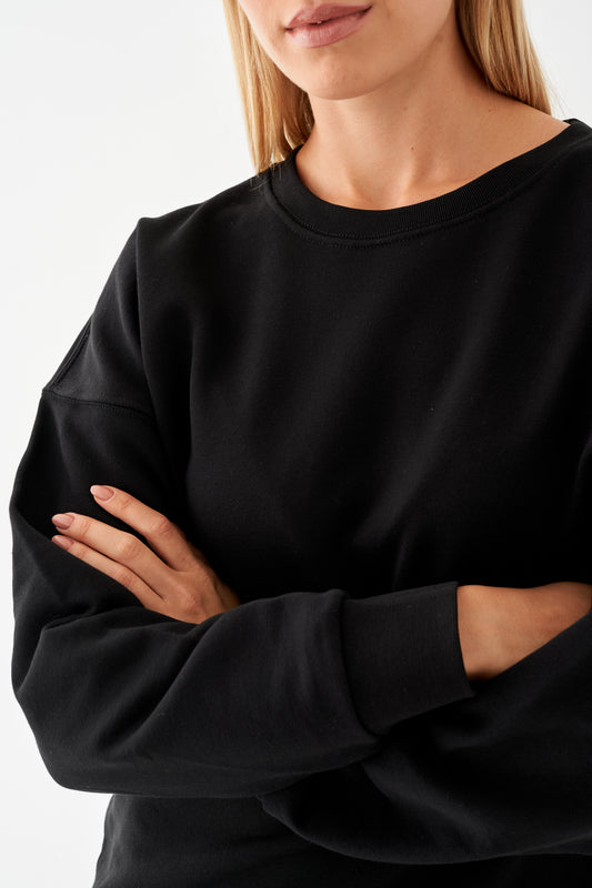 NINA CREW NECK SWEATSHIRT BLACK