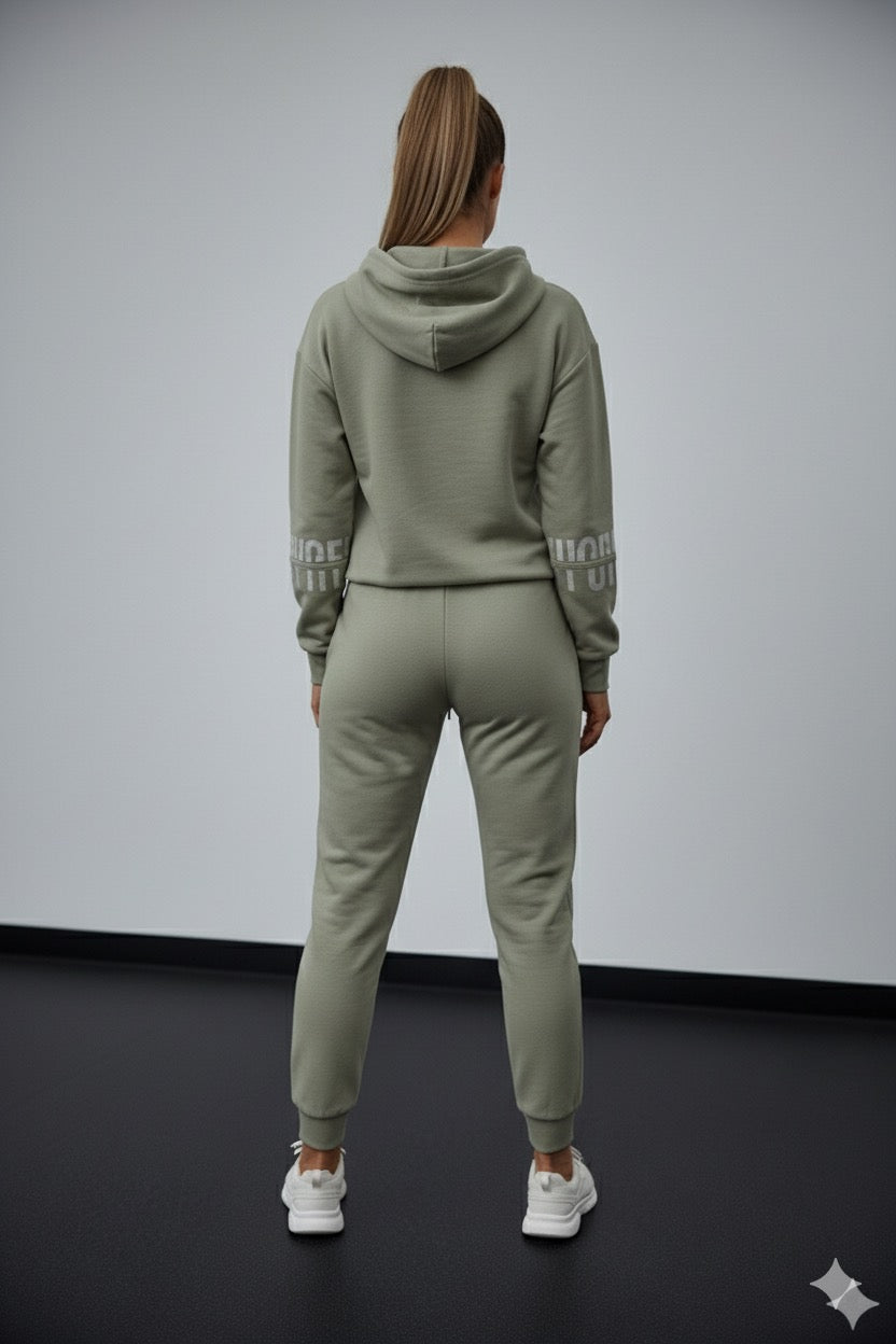 Olive Green Hooded Tracksuit