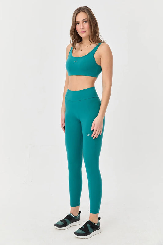 High Waist Side Pocket Leggings in Green