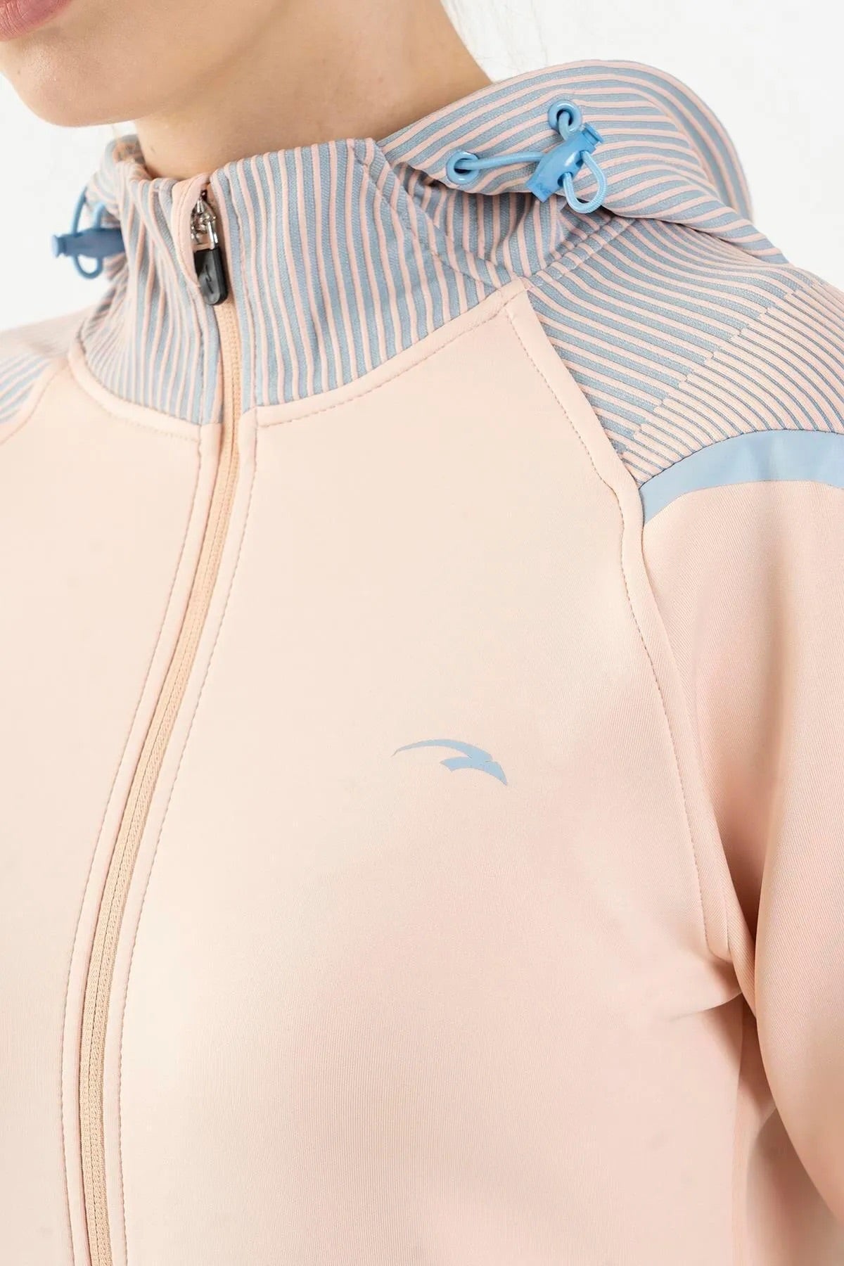 SlimFit Hooded Sports Jacket in Peach