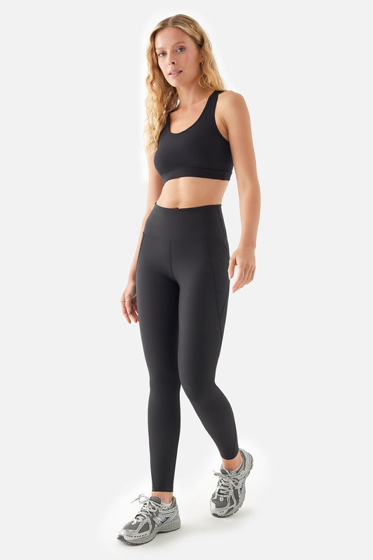 PEGGY MESH POCKET SPORTS TIGHTS BLACK
