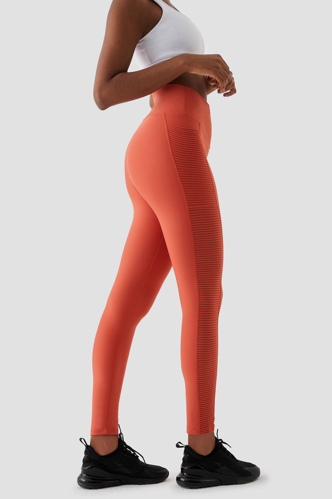 Mesh Pocket Detailed Leggings in Orange