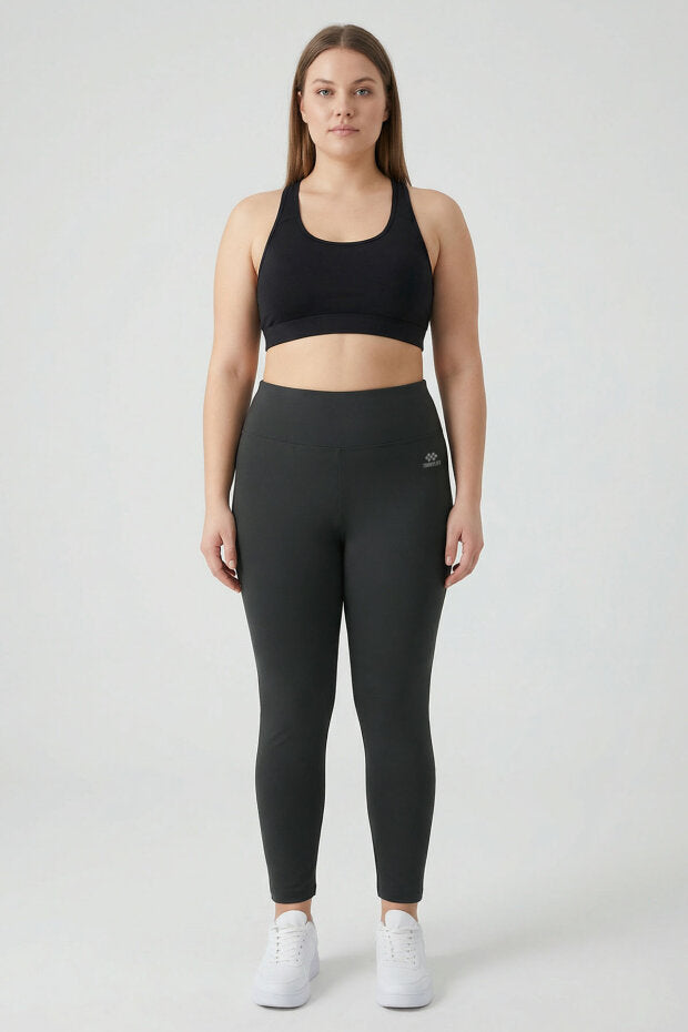 Plus-Size Dark Gray High-Waisted Shaping Leggings