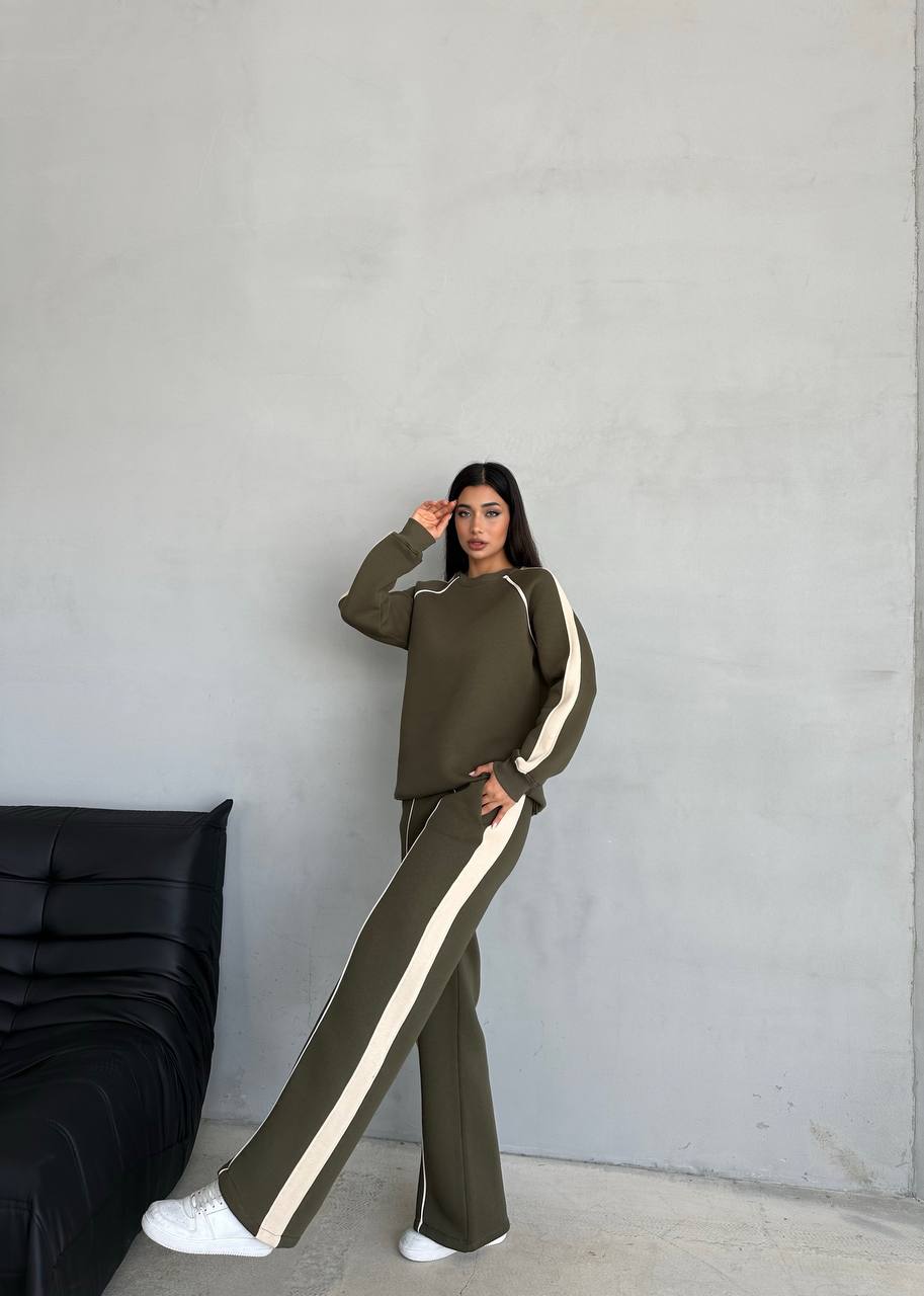 Oversized Crew Neck Green Tracksuit