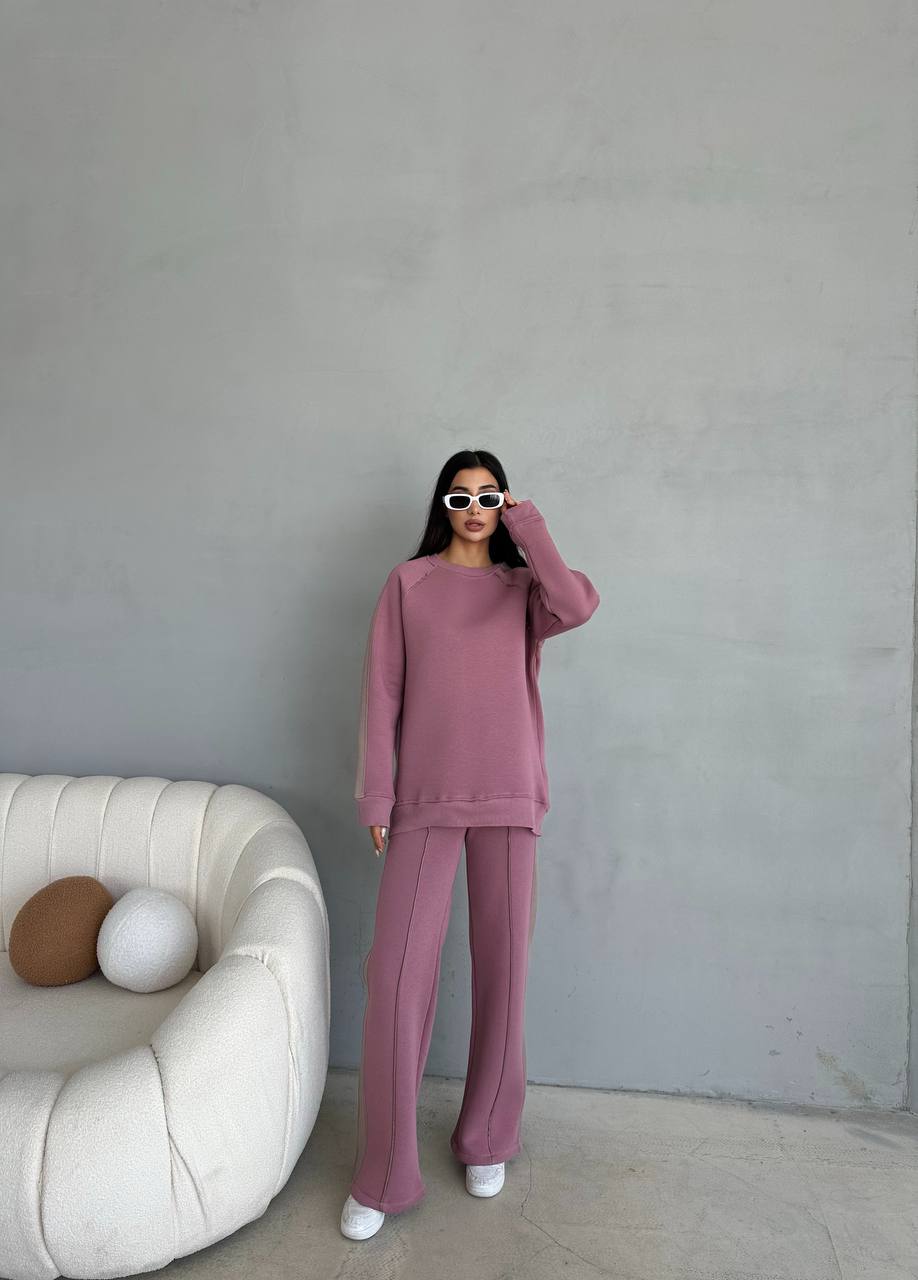 Oversized Crew Neck Rose Tracksuit