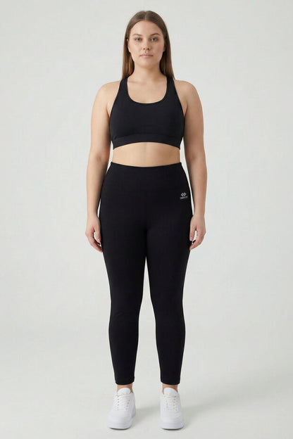 Plus-Size Dark Black High-Waisted Shaping Leggings