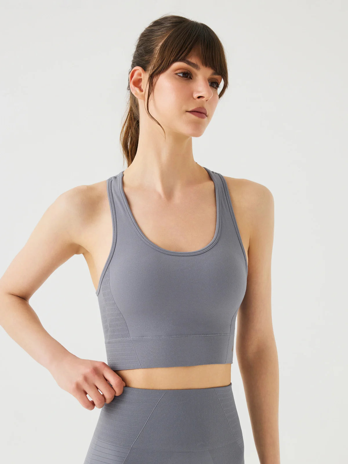 Gela Double layered Sports bra in Grey