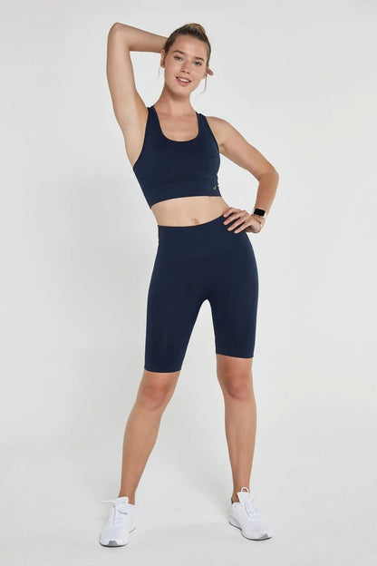 Gela Double Layered Sports bra in Navy