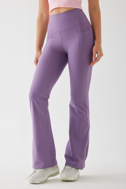 CARMEN FLARE POCKET SPORTS YOGA PANTS LILAC