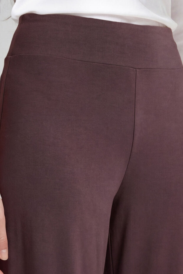 Black Soft Textured Wide Leg Women's Trouser