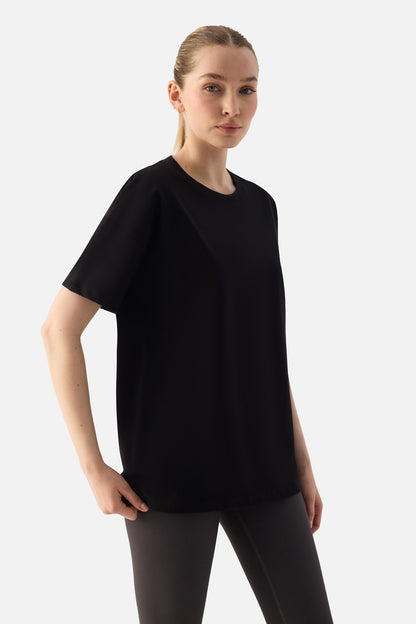 ELORA - RELAXED FIT OVERSIZED T-SHIRT BLACK