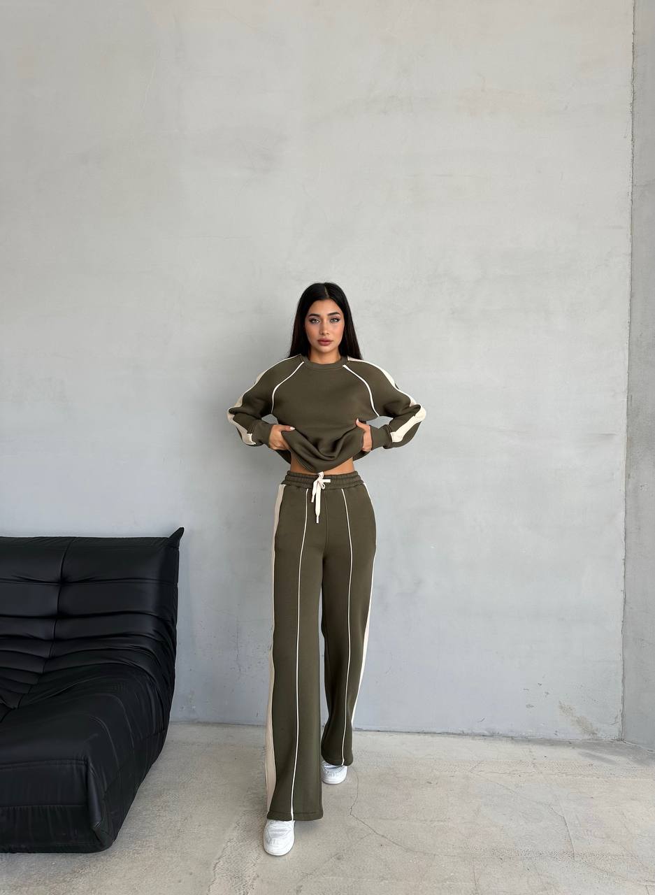 Oversized Crew Neck Green Tracksuit