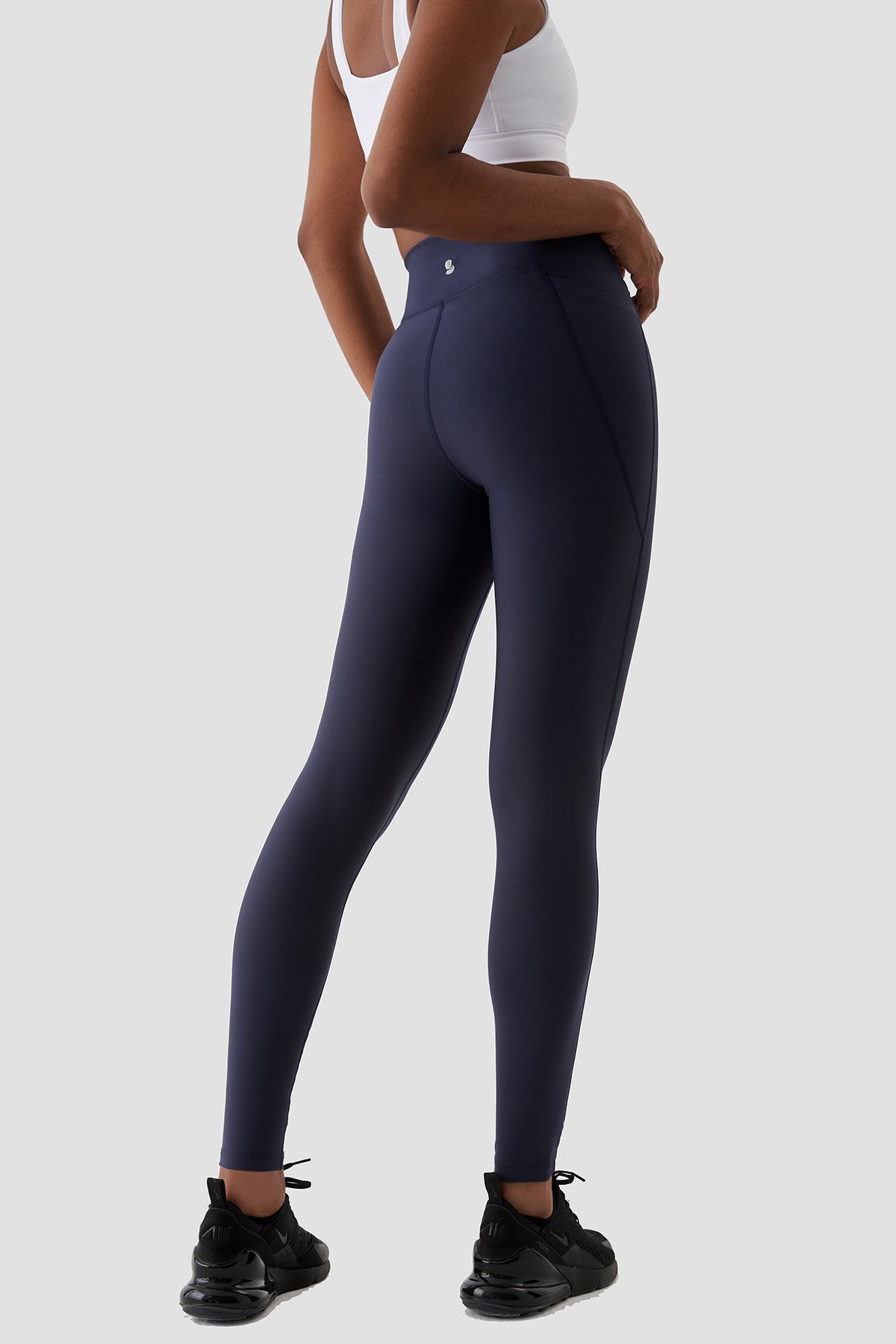 Adele V Belt Sports Leggings. Navy