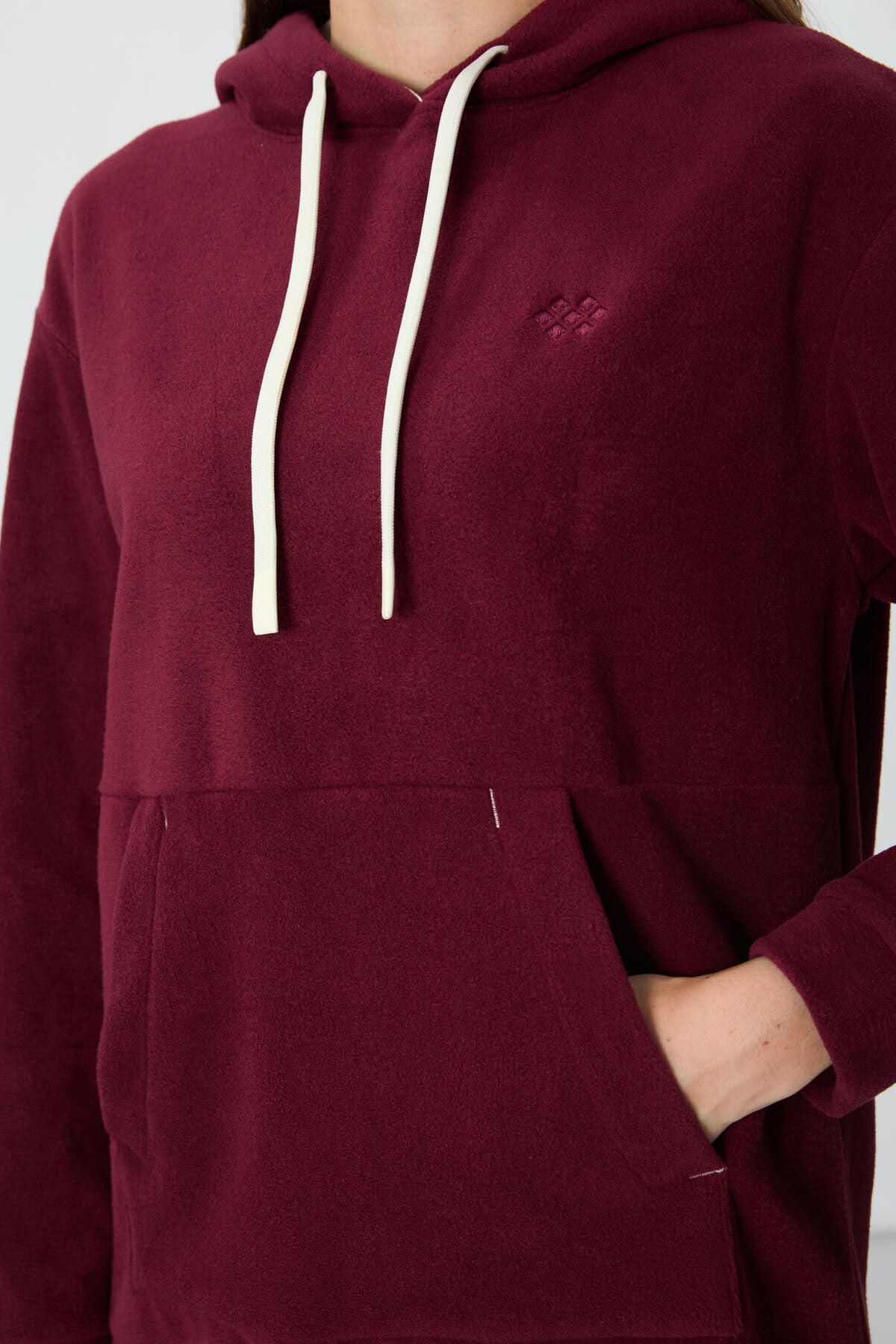 Fleece Women's Hooded  - Maroon